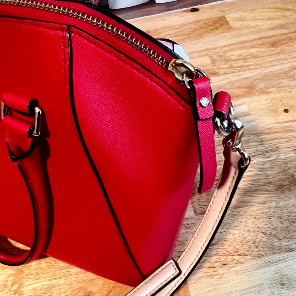 Kate Spade Tilden Place Pippa Satchel Hot Chili Red Saffiano Leather - Picture 12 of 14